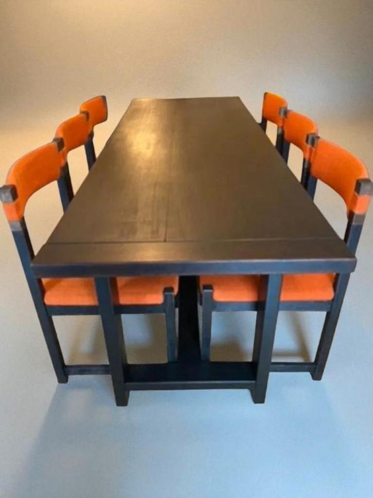 Vintage Jean Batenburg tafel en stoelen voor de jaren 70, Huis en Inrichting, Complete eetkamers, Zo goed als nieuw, Ophalen