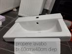 Propere ,Witte stenen opbouw lavabo, Doe-het-zelf en Bouw, Ophalen, Gebruikt