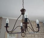 Lustre en véritable fer forgé brun, Huis en Inrichting, Lampen | Kroonluchters, Ophalen, Zo goed als nieuw, Overige materialen