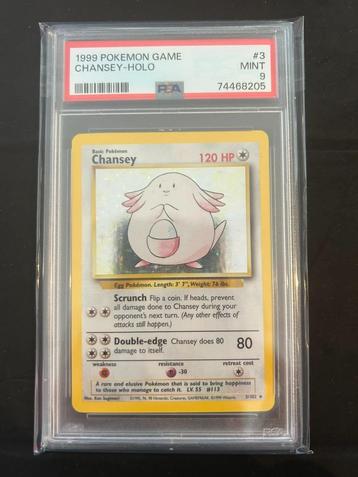 3/102 chansey psa 9 € 180,00 holo beschikbaar voor biedingen