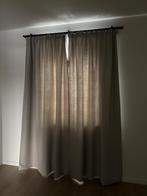 Verduisterende overgordijnen grijs/beige + voile, Huis en Inrichting, Ophalen, Zo goed als nieuw, Beige