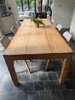 eettafel + 6 stoelen, Huis en Inrichting, Ophalen, Gebruikt, Teakhout, 200 cm of meer