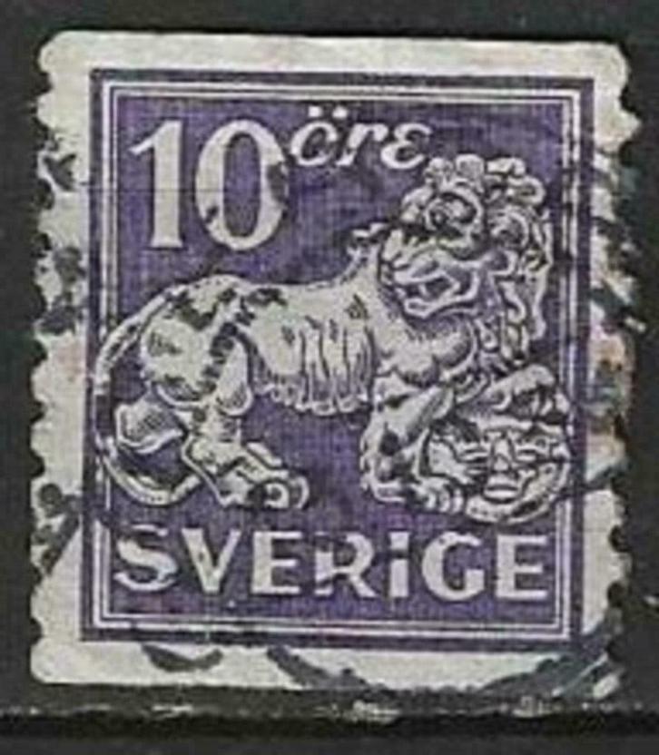 Zweden 1923/1926 - Yvert 163 II - Leeuw - Gestempeld (ST), Postzegels en Munten, Postzegels | Europa | Scandinavië, Gestempeld