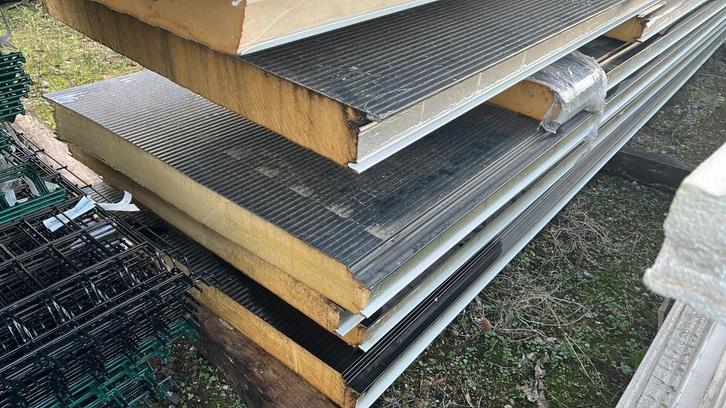 ca 57m² sandwichpanelen 10cm dik antraciet, Doe-het-zelf en Bouw, Platen en Panelen, Nieuw, Ophalen