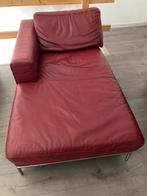 Ikea chaise longue - zetel rood leder, Ophalen, Gebruikt