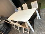 Table et chaise exterieur tek, Jardin & Terrasse, Chaise, Utilisé, Sets de jardin, 6 places