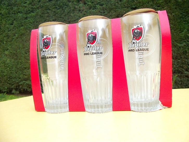 Pro League - 3 Jupiler Brillen - 2€ per set, Verzamelen, Glas en Drinkglazen, Nieuw, Bierglas, Ophalen of Verzenden