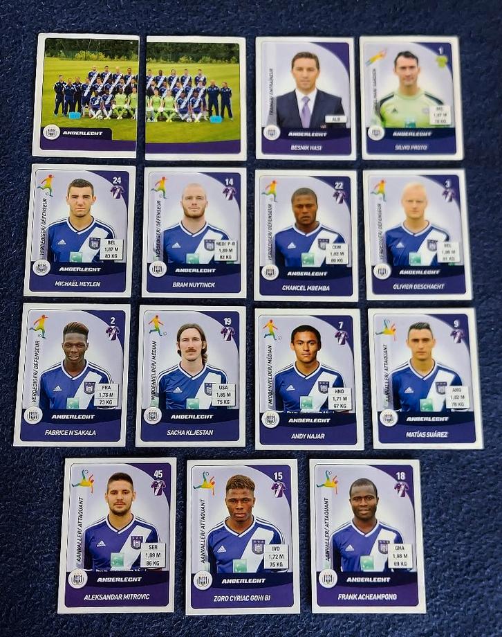 15 versch. Panini stickers voetbal ' FB 2015 - Anderlecht ', Verzamelen, Sportartikelen en Voetbal, Nieuw, Poster, Plaatje of Sticker