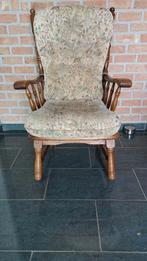 eenpersoons fauteuil met armleuning en kussen, Ophalen, Gebruikt, Houten eiken meubel, Minder dan 75 cm