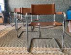 4x Mart Stam s34 leather armchairs for Linea Veam, ca80s, Maison & Meubles, Vintage Bauhaus, Utilisé, Enlèvement ou Envoi
