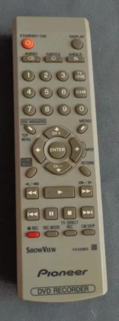 PIONEER VXX2983 DVD RECORDER afstandsbediening remote contro, Audio, Tv en Foto, Afstandsbedieningen, Zo goed als nieuw, Dvd, Verzenden