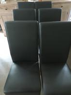 Eetkamerstoelen 6stuks in zwarte leder, Huis en Inrichting, Stoelen, Ophalen, Zo goed als nieuw