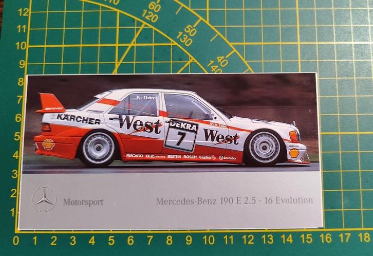 Sticker 1991 DTM Mercedes AMG 190 M. Thiim, Verzamelen, Stickers, Ophalen of Verzenden