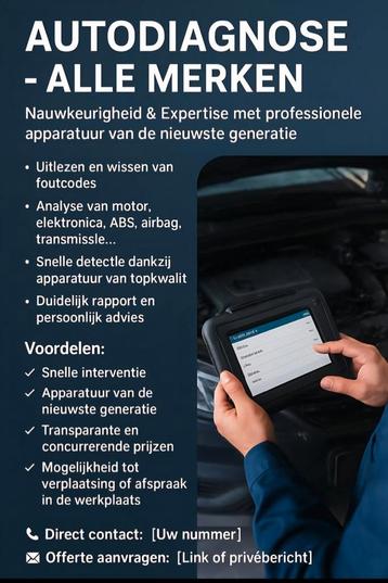 Professionele autodiagnose beschikbaar voor biedingen
