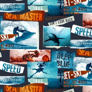 Jersey digital stof sea master navy. beschikbaar voor biedingen