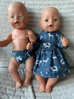 315. Babyborn: Nieuw blauw jurkje let bijhorend pampertje, Ophalen of Verzenden, Nieuw, Babypop