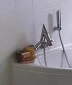 Bongio badkraan met handdouche vol chroom, Ophalen, Gebruikt, Chroom