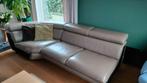 Zetel beige leder, Huis en Inrichting, Zetels | Zetels, Ophalen, Gebruikt, Rechte bank, Leer