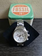 Montre chronographe en acier inoxydable - Homme, Handtassen en Accessoires, Horloges | Heren, Ophalen of Verzenden, Zo goed als nieuw