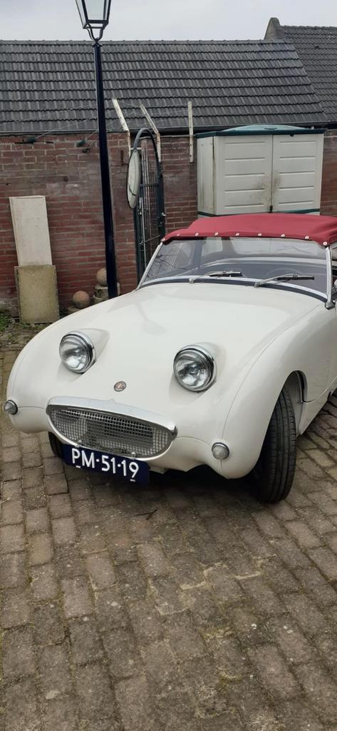 Austin Healey Sprite kikkeroog wit 1958, Auto's, Oldtimers, Particulier, Wit, Ophalen
