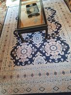 Perzisch tapijt van 2m80 bij 1m90 blauw met beige decor, Ophalen