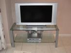 glazen tv-meubel, Ophalen, 100 tot 150 cm, Zo goed als nieuw, Minder dan 100 cm