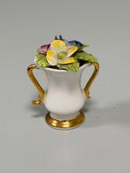 Sandford miniatuur vaas fine bone china 22kt gold goud 1960, Antiek en Kunst, Ophalen of Verzenden