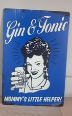 Gin & Tonic metalen vintage look wandplaat 30x20cm, Nieuw, Reclamebord, Ophalen of Verzenden