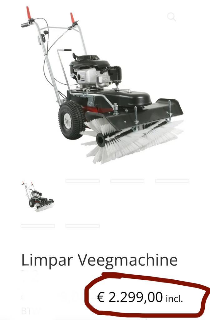 Nette Limpar Veegmachine Honda motor + toebehoren, Jardin & Terrasse, Balayeurs, Utilisé, Enlèvement