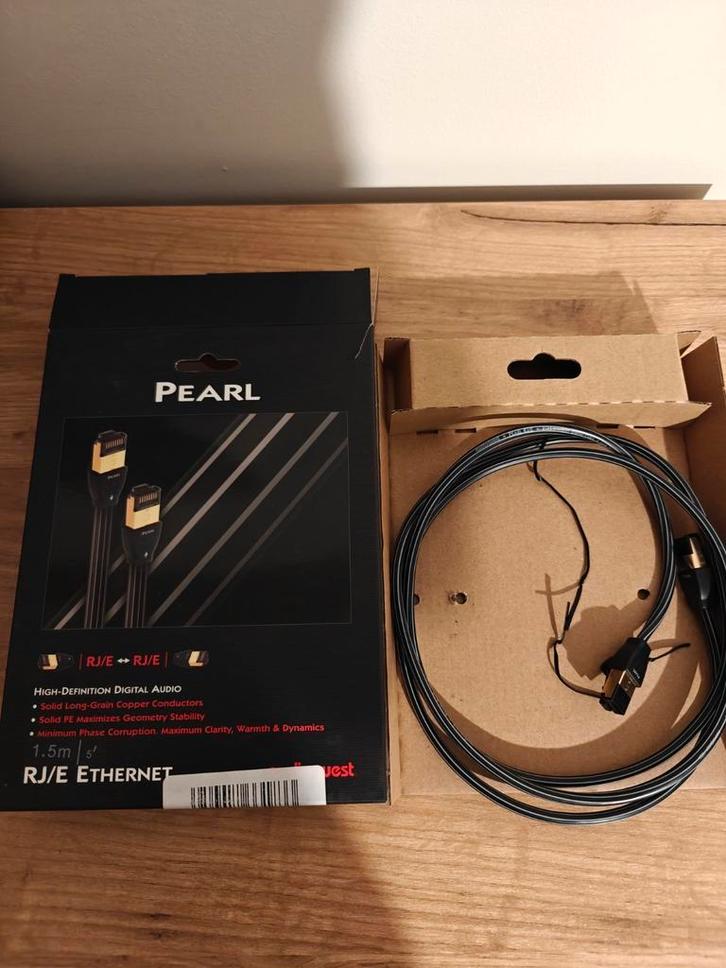 AudioQuest Pearl netwerkkabel 1,5 meter, Audio, Tv en Foto, Audiokabels en Televisiekabels, Zo goed als nieuw, Ophalen of Verzenden