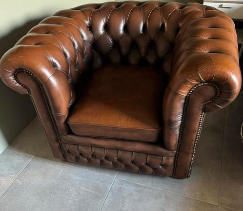 Springvaele Chesterfield fauteuil, Antiek en Kunst, Antiek | Meubels | Stoelen en Sofa's, Ophalen