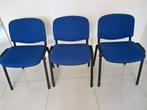 Set van 3 blauwe kantoorstoelen - €30 voor de set, Enlèvement, Utilisé, Bleu, Trois