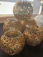 Theelichten set 6 metaal goud, Overige kleuren, Nieuw, Ophalen of Verzenden, Metaal