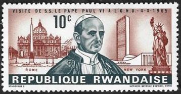 1 Postzegel Paus Paulus VI Rwanda beschikbaar voor biedingen