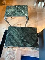 Set van 2 bijzet tefels met marmer blad, Huis en Inrichting, Ophalen, Minder dan 45 cm, Minder dan 55 cm, Gebruikt