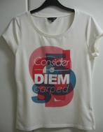 Beige T-shirt met vooraan print van Groggy JBC, L, Ophalen of Verzenden, Nieuw, Beige