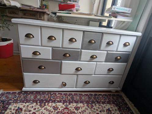 vintage schuivenkast - in vol eik, Huis en Inrichting, Kasten | Ladekasten, Gebruikt, Minder dan 100 cm, 100 tot 150 cm, 25 tot 50 cm