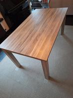 Houten tafel 160x90 + 6 zwarte stoelen, Huis en Inrichting, Complete eetkamers, Ophalen
