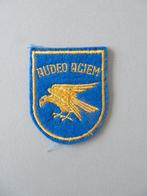 Belgische Luchtmacht Audeo Aciem vintage patch, Verzamelen, Verzenden, Luchtmacht, Embleem of Badge