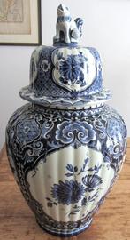 Delfts blauw - dekselvaas - P.Regout & Co - 1950., Antiquités & Art, Antiquités | Vases, Enlèvement