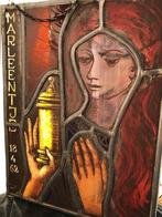 oud glas in loodraam Maria Magdalena, Ophalen, Zo goed als nieuw
