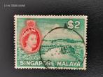 Singapore-Malaya 1955 - Koningin Elisabeth II, Ophalen of Verzenden, Gestempeld