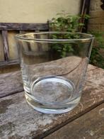 Vaas of bloempot of windlicht in glas 11 cm cache-pot., Tuin en Terras, Ophalen, Overige materialen, Rond, Zo goed als nieuw