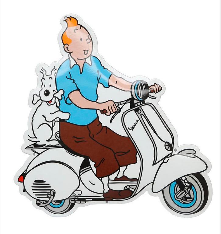 Glazuurplaat van Kuifje en Snowy, Verzamelen, Stripfiguren, Zo goed als nieuw, Kuifje, Ophalen