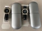 Heren polshorloges zwart 2stuks NIEUW, Enlèvement ou Envoi, Neuf, Autres matériaux, Montre-bracelet