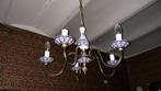 Twee kroonluchters met porseleinen kopjes, 5 lampen, Antiek en Kunst, Ophalen