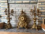 Zeer mooie antieke schouwklok met 2 kandelaars, Antiek en Kunst, Ophalen
