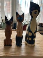 3 statuettes de chats en bois, Enlèvement, Comme neuf