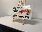 Bij twijfel niet inhalen reclamebord, Verzamelen, Ophalen of Verzenden, Gebruikt, Reclamebord