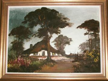 Groot mooie olieverf schilderij op doek- 110 x 80 cm beschikbaar voor biedingen